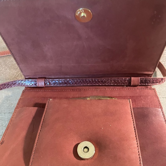 Genuine snakeskin purse, vintage, maroon - Picture 3 of 14